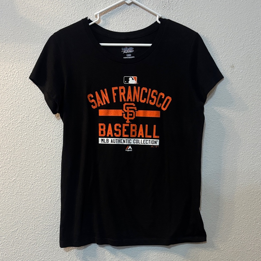 Majestic San Francisco Baseball Black and Orange Tee